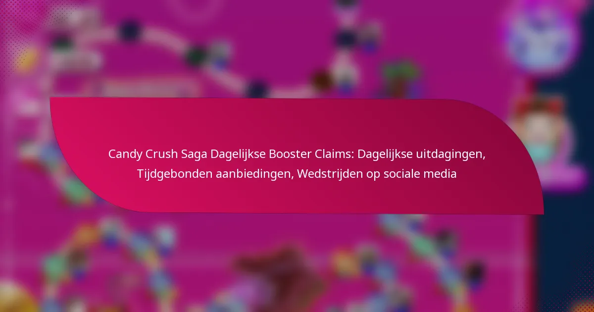 Candy Crush Saga Dagelijkse Booster Claims: Dagelijkse uitdagingen, Tijdgebonden aanbiedingen, Wedstrijden op sociale media