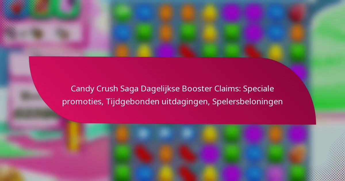 Candy Crush Saga Dagelijkse Booster Claims: Speciale promoties, Tijdgebonden uitdagingen, Spelersbeloningen
