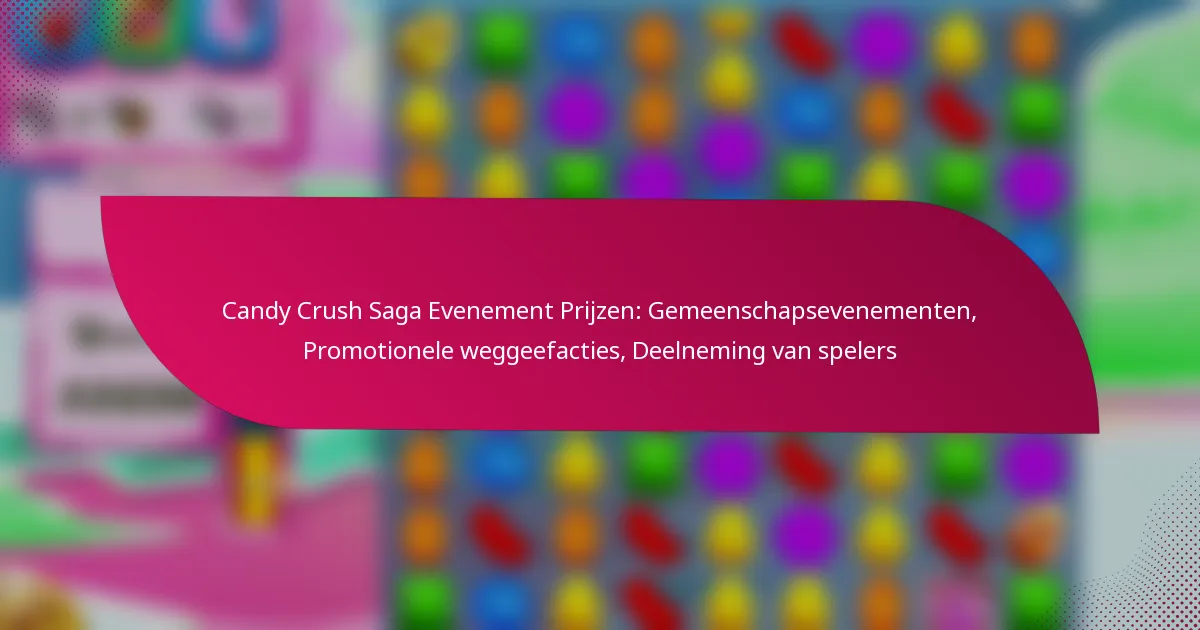 Candy Crush Saga Evenement Prijzen: Gemeenschapsevenementen, Promotionele weggeefacties, Deelneming van spelers