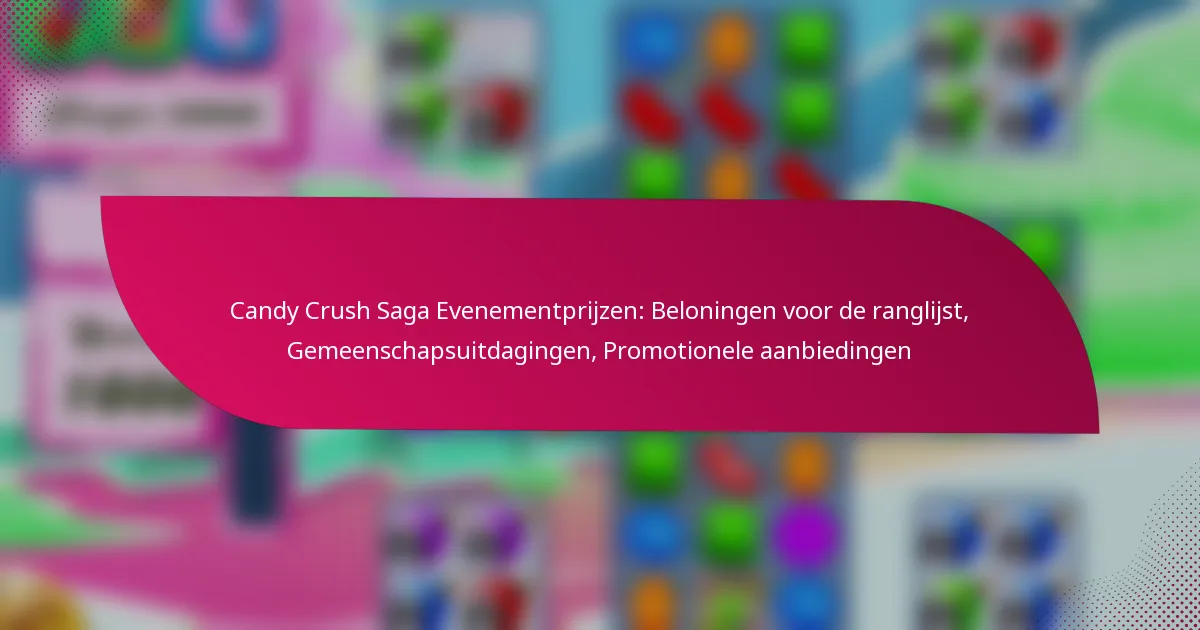 Candy Crush Saga Evenementprijzen: Beloningen voor de ranglijst, Gemeenschapsuitdagingen, Promotionele aanbiedingen