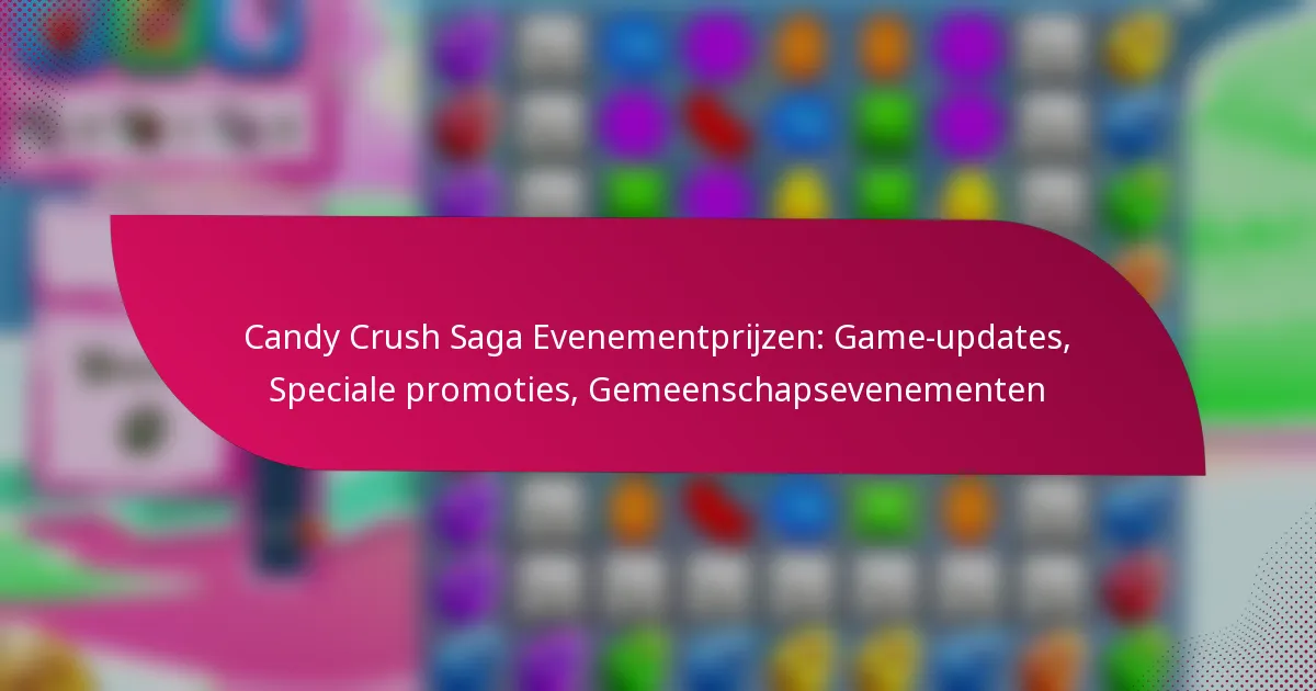 Candy Crush Saga Evenementprijzen: Game-updates, Speciale promoties, Gemeenschapsevenementen