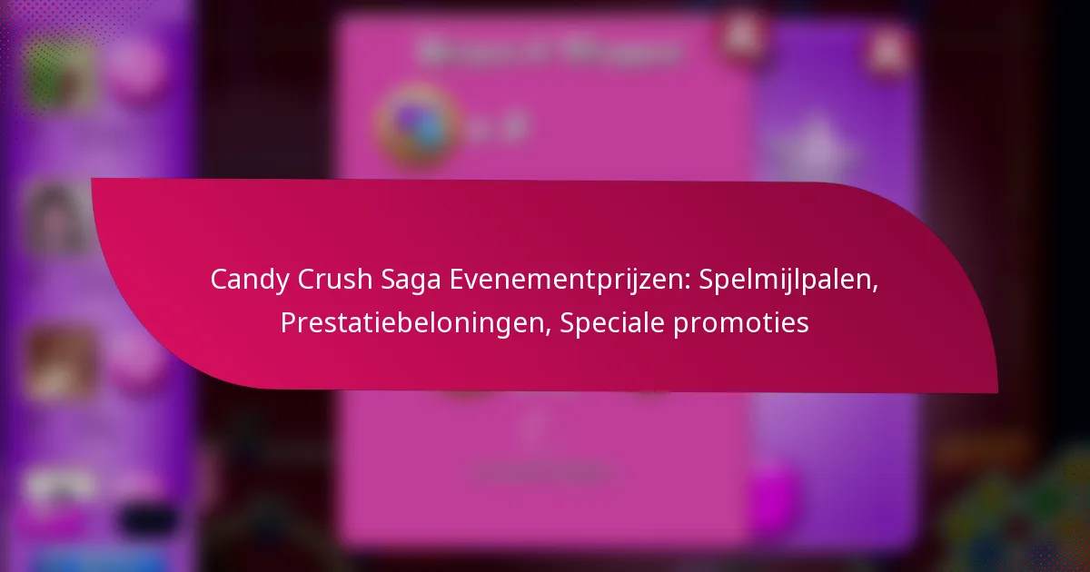 Candy Crush Saga Evenementprijzen: Spelmijlpalen, Prestatiebeloningen, Speciale promoties