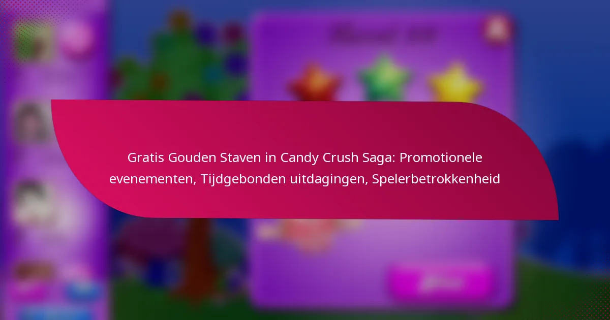 Gratis Gouden Staven in Candy Crush Saga: Promotionele evenementen, Tijdgebonden uitdagingen, Spelerbetrokkenheid