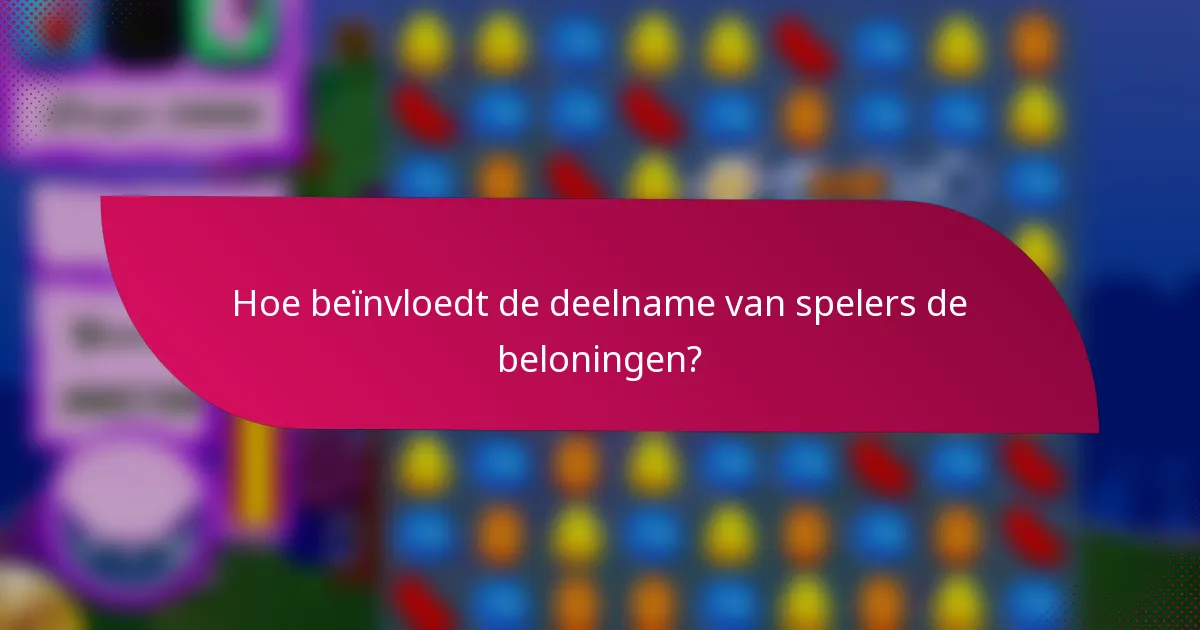 Hoe beïnvloedt de deelname van spelers de beloningen?