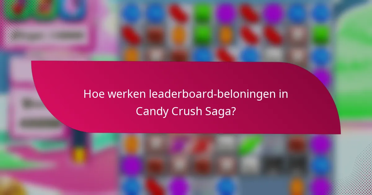 Hoe werken leaderboard-beloningen in Candy Crush Saga?