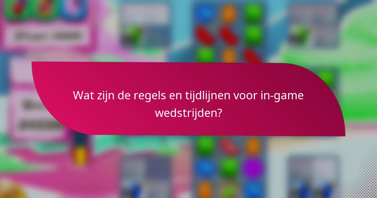 Wat zijn de regels en tijdlijnen voor in-game wedstrijden?