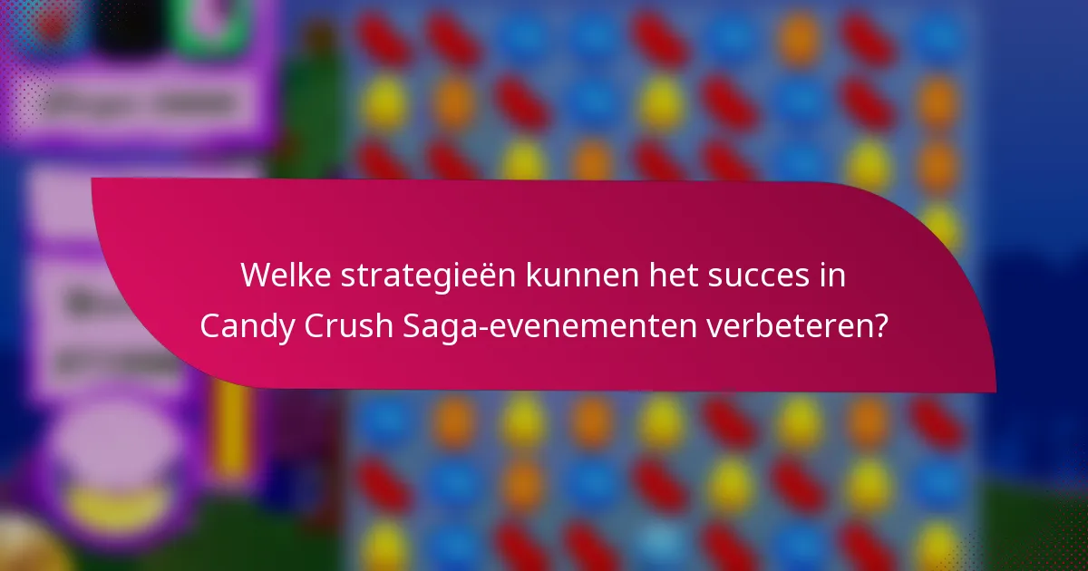Welke strategieën kunnen het succes in Candy Crush Saga-evenementen verbeteren?